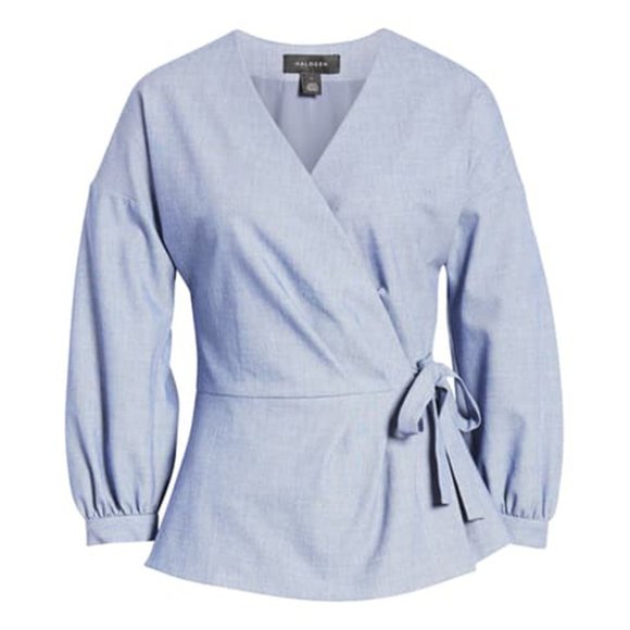 Halogen Tops - NWT Halogen Chambray Shirt Jacket Chambray Blue XS